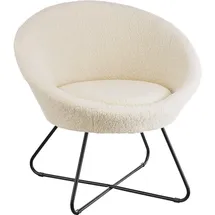 Tectake tectake® Cocktailsessel, gepolstert, mit Bouclé- oder Samtbezug, pulverbeschichtetes Stahlgestell, 83 x 73 x 82 cm
