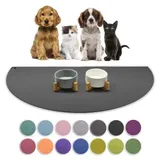 Sanozoo ® - Napfunterlage Halbrund - Öko-Tex und Made in Germany grau 40 cm, 80 cm