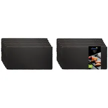 eGenuss 12er-Set Schieferplatten Dessertteller Sushi Geschirr schwarz Teller Schiefer Serviertablett 30x15 cm
