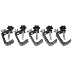 Party Clamp Set schwarz (5 Stück) - kompakter Haken für kleine Effekte und Schei...
