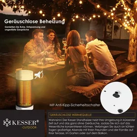 Kesser KESSER® Standheizstrahler Infrarotheizung, Heizstrahler Energieeffiziente Heizung Innenraum mit 360° Oszillation, Infrarotheizung Standgerät, Elektroheizung mit IP55, Terrassen-Heizstrahler