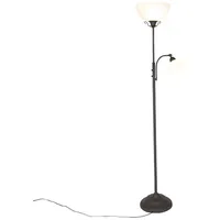 QAZQA Klassische braune Stehlampe mit Leselampe – Dallas