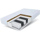 Fdm Home Plus Matratze 180x200 cm Taschenfederkern Höhe 17 cm Härtegrad H3 H4 7-Liegezonen Öko-Tex Allergikergeeignet Bezug Waschbar Kokosfaser-Einlage
