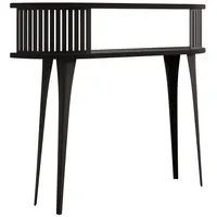 Mirjan24 Konsolentisch, Schwarz, Holzwerkstoff, Metall, Oval,Oval, 25x86x100 cm, Wohnzimmer,