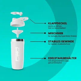 FSA Nutrition Edelstahl Protein Shaker 900 ml mit Sieb