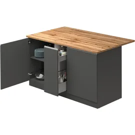 kochstation Kochinsel KS-Sole 155 x 90 x 90 cm Grau