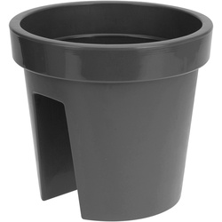 Anthrazitfarbener Spritzguss-Pflanzkübel für den Balkon Ø28Cm