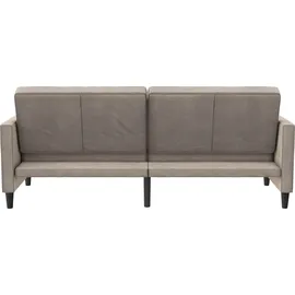 dorel home 3-Sitzer DOREL HOME "Presley", grau (taupe), B:203cm H:83cm T:83cm, Veloursstoff 100% Polyester, Sofas, Sofa mit Bett-Funktion und verstellbarer Rückenlehne