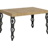 Karamay Ausziehtisch 140/224x80cm Natur-Eiche mit anthrazitfarbenen Beinen - Hellbraun