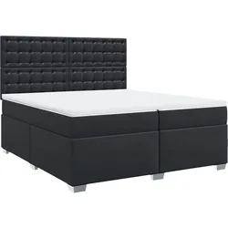 vidaXL Boxspringbett mit Matratze Schwarz 200x200 cm Kunstleder