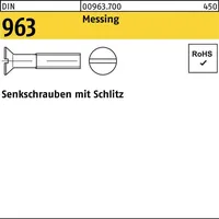 Industrial Quality Supplies DIN 963/ISO 2009 Senkkopfschraube M3x4 Messing