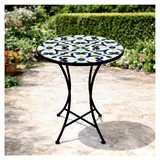 Mediterraner Mosaiktisch im Stern-Design, Ø 60 x 70 cm