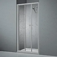 Koralle Schiebetür TwiggyTop DSTT3 3-teilig, 90 x 185 cm, Duschkabinen, silber matt Aquaperl transparent V411909018A21, DSTT 3 860-900x1850