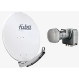 Fuba Sat Anlage 4 Teilnehmer | DAA 780 G Satellitenschüssel 80cm Alu hellgrau (Testergebnis: ausgezeichnet)* + Fuba DEK 417 Quad LNB 4 Teilnehmer
