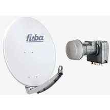 Fuba Sat Anlage 4 Teilnehmer | DAA 780 G Satellitenschüssel 80cm Alu hellgrau (Testergebnis: ausgezeichnet)* + Fuba DEK 417 Quad LNB 4 Teilnehmer