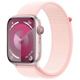 Apple Watch Series 9 GPS + Cellular 45 mm Aluminiumgehäuse rosé, Sport Loop hellrosa One Size