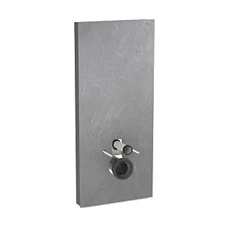 Geberit Monolith Sanitärmodul für Wand-WC, 114cm, Wasseranschluss hinten mittig, mit Anschlussstutzen, Farbe: Steinzeug Schieferoptik Aluminium schwarzchrom