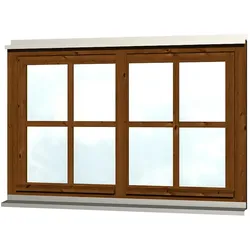 Skan Holz Doppelfenster für Carports-nussbaum