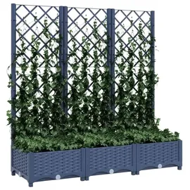 vidaXL Pflanzkübel mit Spalier 120 x 40 x 121,5 cm Dunkelgrau