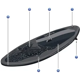 ECD Germany Aufblasbares Stand Up Paddle Board Makani Paddelboard aufblasbar Schwarz Kunststoff, Wasser/Strand/Meer, 80x15x320 cm