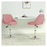 vidaXL Esszimmerstühle 2 Stk. Drehbar Rosa Samt