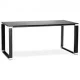 Alterego Schreibtisch, Schwarz, Metall, Glas, 80x73x160 cm, Arbeitszimmer, Schreibtische, Bürotische