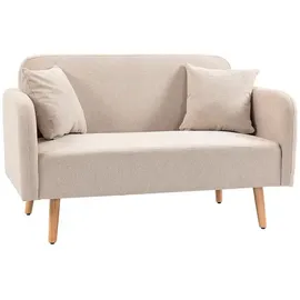 Homcom Sofa, Doppelsofa, LxBxH: 130 x 70 x 80 cm | weiss