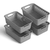ProHome Aufbewahrungskorb 2L mit Griffen 25 x 16 x 8 cm schwarz
