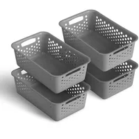 ProHome Aufbewahrungskorb 2L mit Griffen 25 x 16 x 8 cm schwarz
