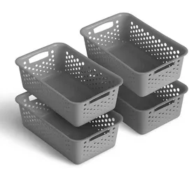ProHome Aufbewahrungskorb 2L mit Griffen 25 x 16 x 8 cm schwarz