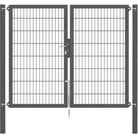 GAH Alberts Doppeltor Flexo Plus 200 cm x 160 cm Pfosten 80 cm x 80 cm Anthrazit