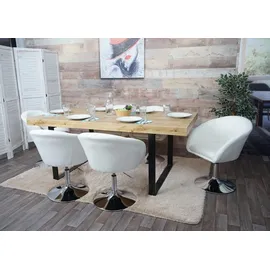 Mendler Esszimmerstuhl HWC-F19 Stoff creme-weiß