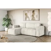 OTTO home Ecksofa OTTO HOME "Zacharia wahlweise Schlafsofa mit Bettkasten, B/T/H 250/166/86 cm", weiß, B:250cm H:86cm T:166cm, 100% Polyester, Sofas, Ecksofa, L-Form mit Wellenunterfederung, Recamiere beidseitig montierbar