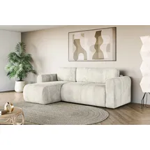 OTTO home Ecksofa OTTO HOME "Zacharia wahlweise Schlafsofa mit Bettkasten, B/T/H 250/166/86 cm", weiß, B:250cm H:86cm T:166cm, 100% Polyester, Sofas, Ecksofa, L-Form mit Wellenunterfederung, Recamiere beidseitig montierbar
