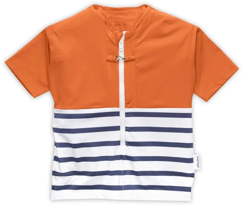 Floatee - Das Anti-Ertrinken T-Shirt für Kinder mit UV-Schutz, orange - Gr. 98 | Kurzarm T-Shirt Komplettset