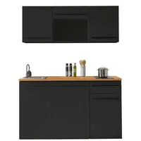 BASIC by Balculina Küchenzeile Jazz 160 cm schwarz