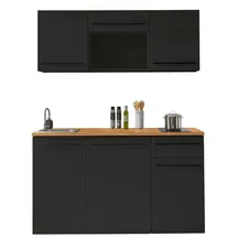 BASIC by Balculina Küchenzeile Jazz 160 cm schwarz