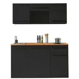 BASIC by Balculina Küchenzeile Jazz 160 cm schwarz