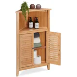 Relaxdays Eckschrank Bambus, HxBxT: 92 cm,