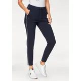 KangaROOS Jogger Pants KANGAROOS, Damen, Gr. 42, N-Gr, blau (marine), Sweatware, Obermaterial: 95% Baumwolle, 5% Elasthan, kontrastfarbene Details, unifarben, bequem knöchellang, Hosen, mit seitlichem Kontraststreifen