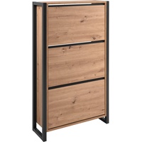 Livetastic Schuhkipper, Anthrazit, Eiche Artisan, 70x125x25 cm, Garderobe, Schuhaufbewahrung,