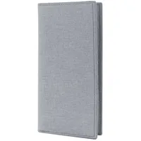 AfitLulu Geldbörse Herren Leinwand Portemonnaie Herren mit Multi Slot und ID Fenster, Portmonee Herren Slim Brieftasche Herren Ultradünn Geldbeutel Herren für Karten Fotos Münze (Grau, L)