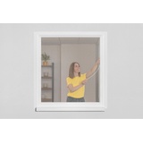 SCHELLENBERG Insektenschutz-Fensterrahmen Easy Click für Fenster, Fliegengitter Pollenschutz ohne bohren, 130 x 150 cm, anthrazit, 70472 weiß