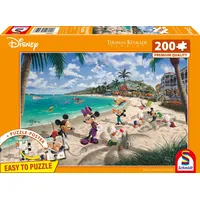 Schmidt Spiele Schmidt 56559 - Disney, Mickey and Minnie in Florida, Puzzle mit Poster, 200 Teile aus NATPAX® Graspappe