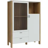 Forte Highboard FORTE "Saitama", grau (mauvella eiche, secret grau), B:111,7cm H:153,7cm T:41,6cm, Spanplatte, Sideboards