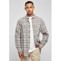 URBAN CLASSICS Oversized Check Langarmhemd Grey / Black L