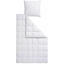 Fjödur Daunenbettdecke + Kopfkissen "Fee", weiß, B/L: 155cm x 220cm Anzahl Teile 1, B/L: 80cm x 80cm Anzahl Teile 1, Bezug: Baumwolle Füllung: Entendaune/-feder, normal, Bezug: 100% Baumwolle. Füllung: 80% Daunen, 20% Federn, Bettwaren-Sets