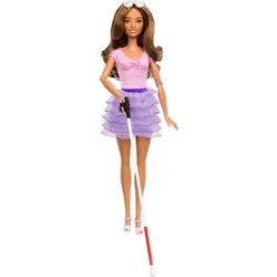 MATTEL HRH17 Barbie Fashionista Puppe im lila Rüschenrock