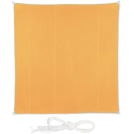 Relaxdays Sonnensegel Quadrat, 5x5 m, wasserabweisend, UV-beständig, mit Spannseilen, Terrasse, Balkon, Segeltuch, Gelb