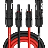 Solarkabel 4mm2/6mm2, Solarkabel Verlängerung 1/2/3/5/10M (5M-AWG12/4mm)